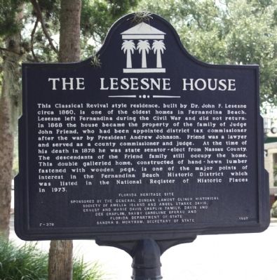 The Lesesne House Marker image. Click for full size.