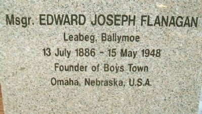 Msgr. Edward Joseph Flanagan Marker. Click for full size. Msgr. Edward Joseph Flanagan Marker image. Click for full size.