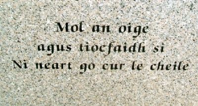 Msgr. Edward J. Flanagan Statue (Gaelic). Click for full size. Msgr. Edward J. Flanagan Statue (Gaelic) image. Click for full size.