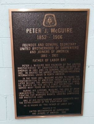 Peter J. McGuire Marker image. Click for full size.