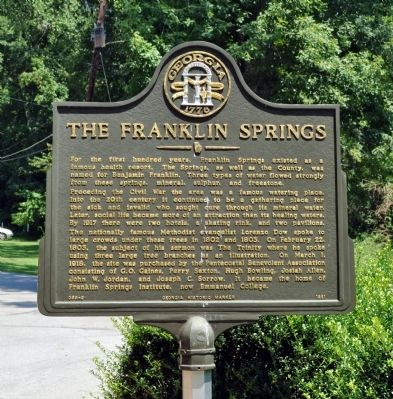 The Franklin Springs Marker image. Click for full size.