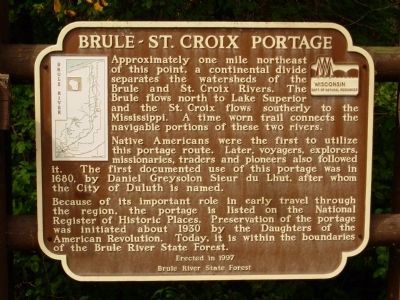 Brule-St. Croix Portage Marker image. Click for full size.