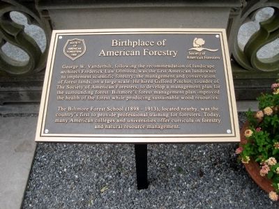 Birthplace of American Forestry Marker. Click for full size. Birthplace of American Forestry Marker image. Click for full size.