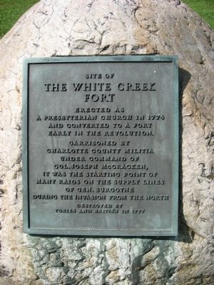 The White Creek Fort Marker image. Click for full size.