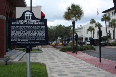 Nassau County Historic Courthouse Marker, looking west along Centre Street image. Click for full size.