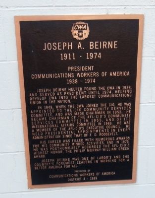 Joseph A. Beirne Marker image. Click for full size.