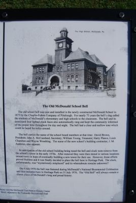 The Old McDonald School Bell sign image. Click for full size.