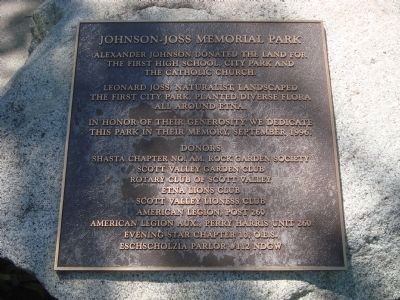 Johnson - Joss Memorial Park Marker image. Click for full size.