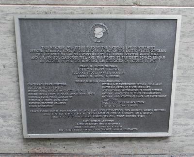 <i>Panel 3</i>: National Law Enforcement Officers Memorial - Construction Plaque image. Click for full size.