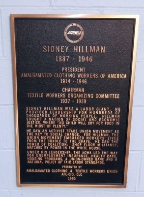 Sidney Hillman Marker image. Click for full size.