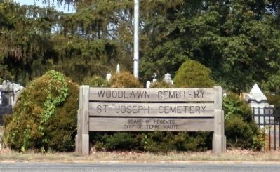 Sign - - " Woodlawn Cemetery / St. Joseph Cemetery " image. Click for full size.