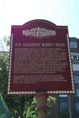 Old Allegheny Market House Marker image. Click for full size.