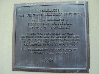 Barracks<br>The Virginia Military Institute Marker image. Click for full size.