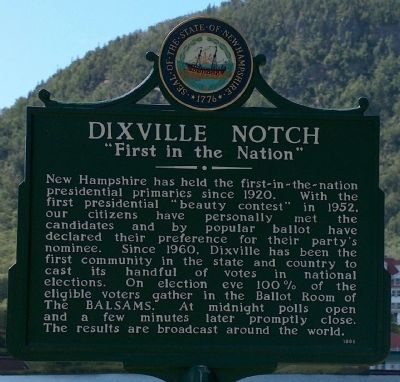 Dixville Notch "First in the Nation" image. Click for full size.