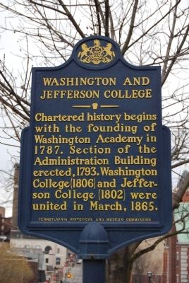 Washington and Jefferson College Marker image. Click for full size.