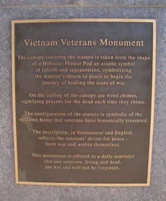 Vietnam Veterans Monument Marker image. Click for full size.