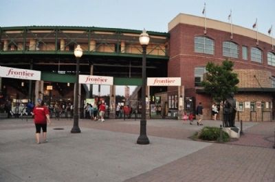 Morrie E. Silver Marker in front of Frontier Field image. Click for full size.