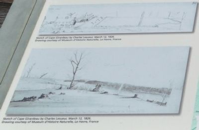 Sketch of Cape Girardeau by Charles Lesueur, March 12, 1826. Drawing courtesy of Museum d'Histoire N image. Click for full size.