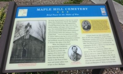 Maple Hill Cemetery Marker. Click for full size. Maple Hill Cemetery Marker image. Click for full size.
