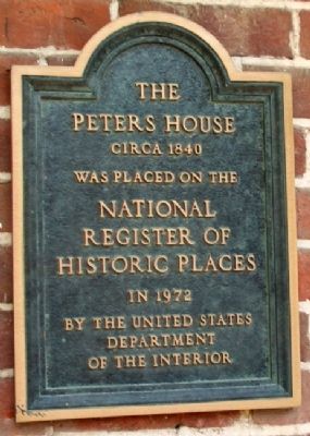 The Peters House NRHP Marker image. Click for full size.