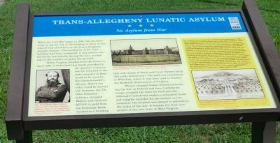 Trans-Allegheny Lunatic Asylum Marker image. Click for full size.