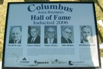 Columbus Area Business Hall of Fame 2006 Marker image. Click for full size.