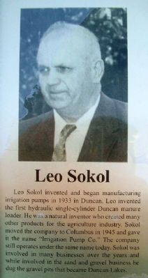 Leo Sokol on Columbus Area Business Hall of Fame Marker image. Click for full size.