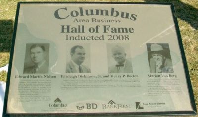 Columbus Area Business Hall of Fame 2008 Marker image. Click for full size.