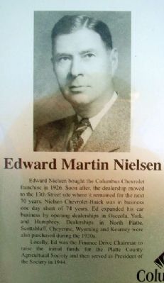 Edward Nielsen on Columbus Area Business Hall of Fame Marker image. Click for full size.