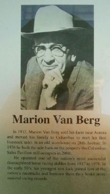 Marion Van Berg on Columbus Area Business Hall of Fame Marker image. Click for full size.