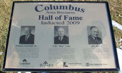 Columbus Area Business Hall of Fame 2009 Marker image. Click for full size.