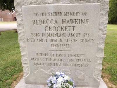 Rebecca Hawkins Crockett Marker image. Click for full size.