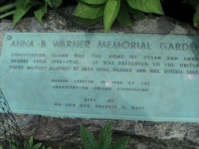 Anna B. Warner Memorial Garden Marker image. Click for full size.