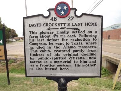 David Crockett's Last Home Marker image. Click for full size.