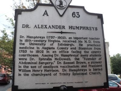 Dr. Alexander Humphreys Marker image. Click for full size.