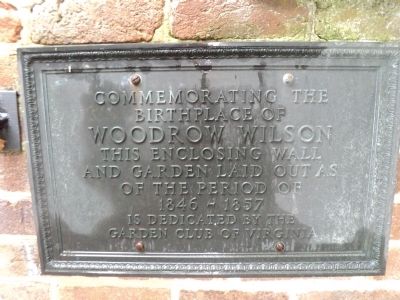 Birthplace of Woodrow Wilson Marker image. Click for full size.