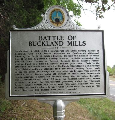 Battle of Buckland Mills Marker image. Click for full size.