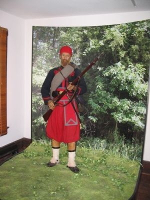 Zouave Exhibit at Brawner Farm Interpretive Center. Click for full size. Zouave Exhibit at Brawner Farm Interpretive Center image. Click for full size.