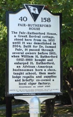 Fair-Rutherford House Marker. Click for full size. Fair-Rutherford House Marker image. Click for full size.