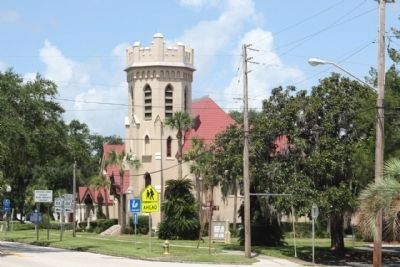 St. Peter's Church Marker on Atlantic Avenue (State Routes A1A/200) image. Click for full size.
