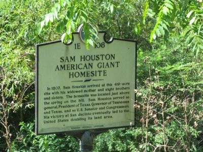 Sam Houston American Giant Homesite Marker. Click for full size. Sam Houston American Giant Homesite Marker image. Click for full size.