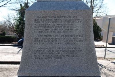 Centennial of Hattiesburg Monument<br>West Inscription image. Click for full size.