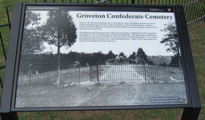 Groveton Confederate Cemetery Marker. Click for full size. Groveton Confederate Cemetery Marker image. Click for full size.