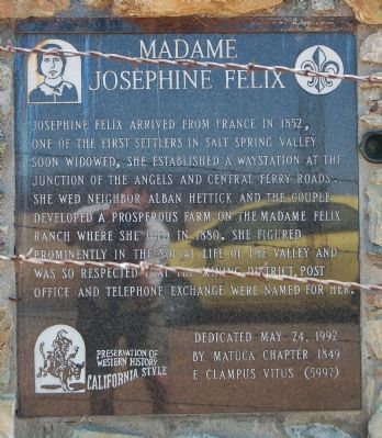 Madame Josephine Felix Marker image. Click for full size.