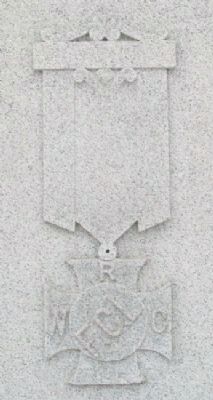 W.R.C. Emblem on Kearney Civil War and Spanish-American War Memorial Marker image. Click for full size.