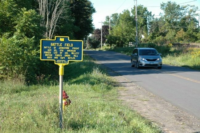 Battle Field Marker - Looking South along Johnson Ave. image. Click for full size.
