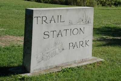 The FG&J RR Headquarters Marker is in Trail Station Park image. Click for full size.