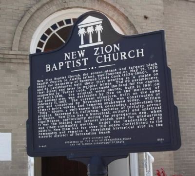 New Zion Baptist Church Marker image. Click for full size.