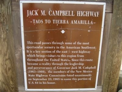 Jack M. Campbell Highway Marker image. Click for full size.