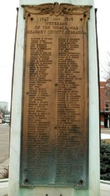 World War Memorial Roll of Veterans image. Click for full size.